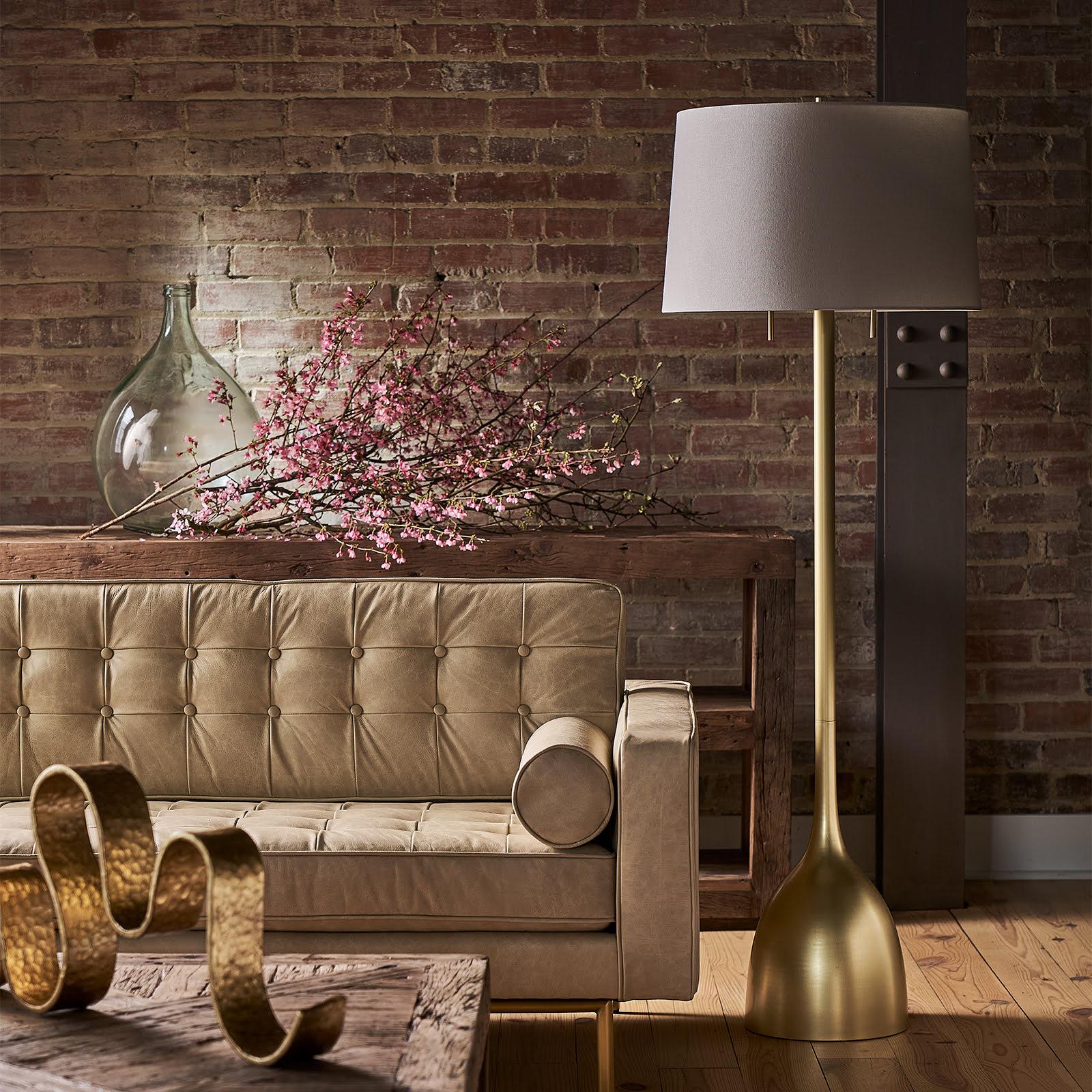 Logan Floor Lamp (Natural Brass) | Regina Andrew Detroit